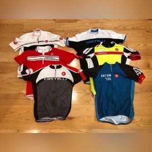 LOT OF 6 (SIX) MEN’S S/S CASTELLI CYCLING JERSEYS SIZE XL
